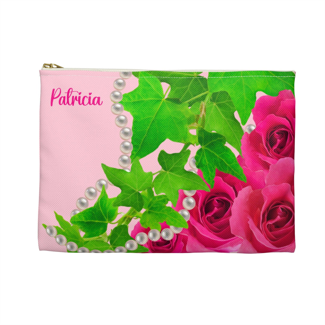 Ivy and Pearls Pink and Green  Accessory Pouch