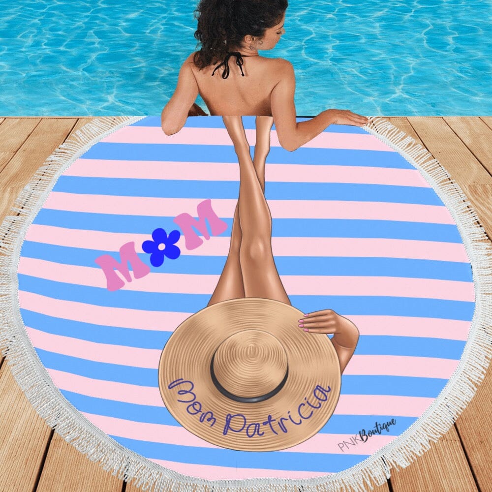 Jack and Jill Personalized Round Beach Towel