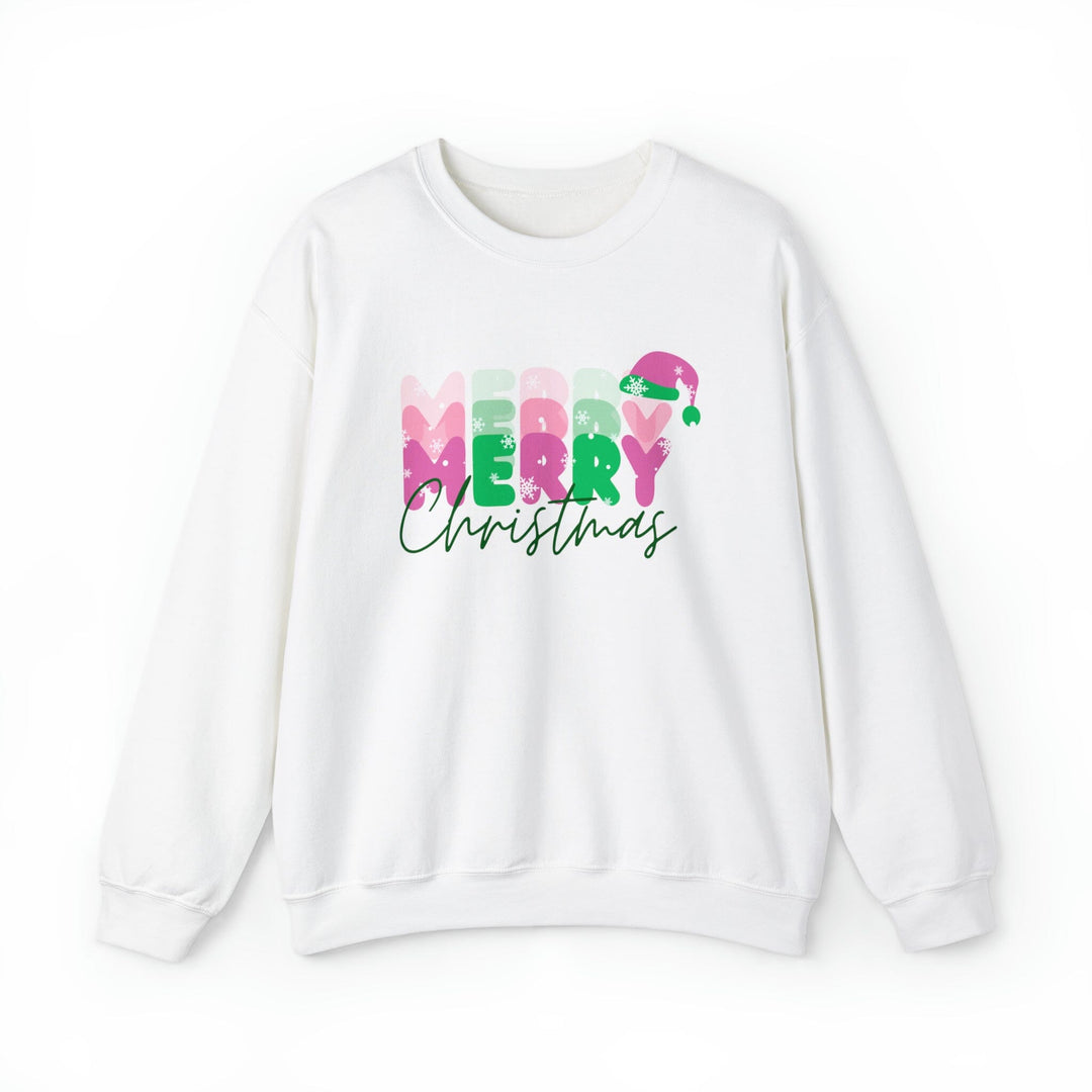 Merry Christmas Pink and Green Sweatshirt