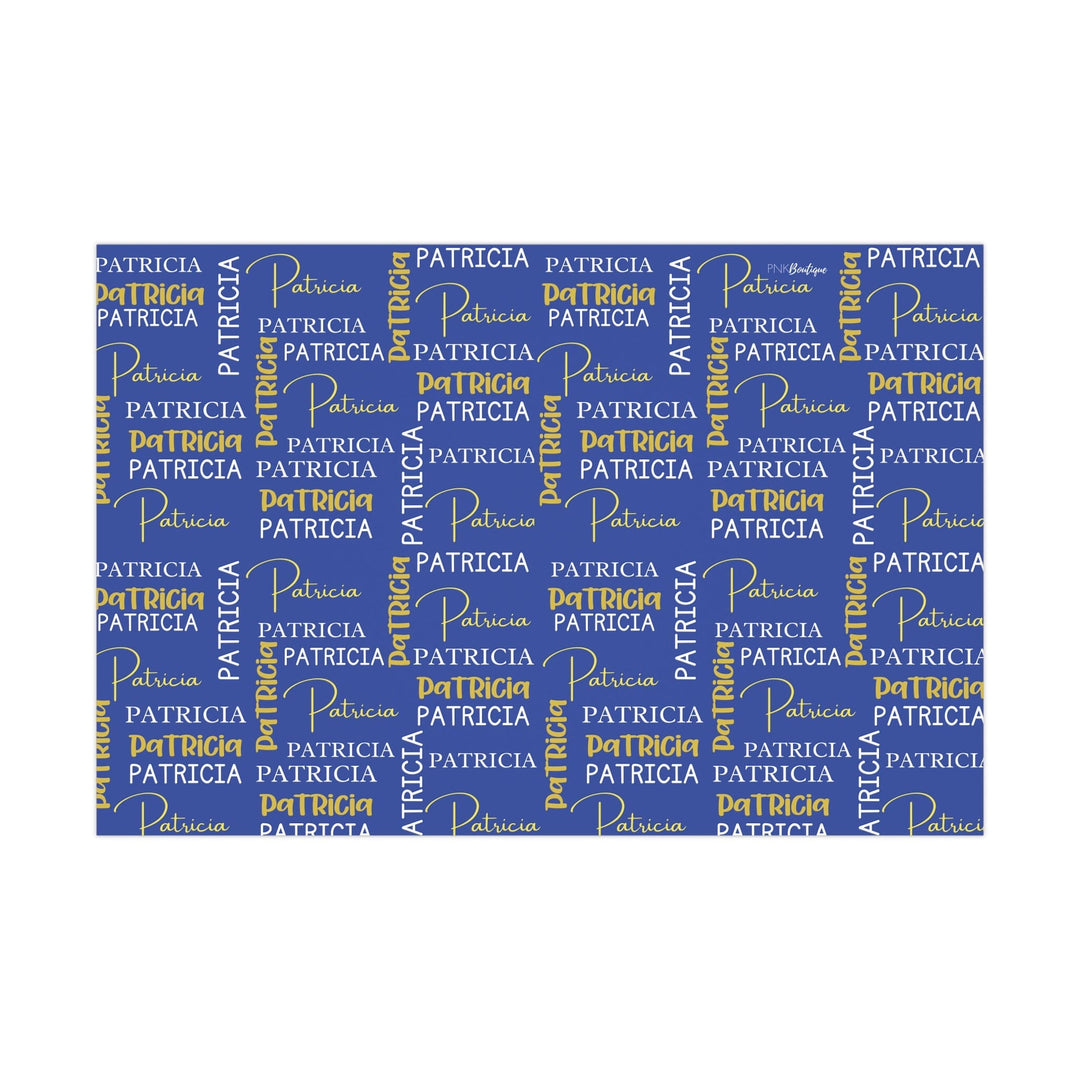 Personalized Blue and Gold Gift Wrapping Papers