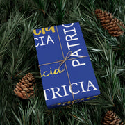 Personalized Blue and Gold Gift Wrapping Papers