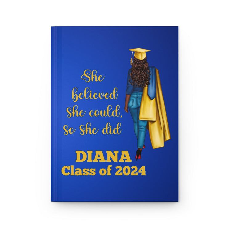 Personalized Blue and Gold Graduation Hardcover Journal