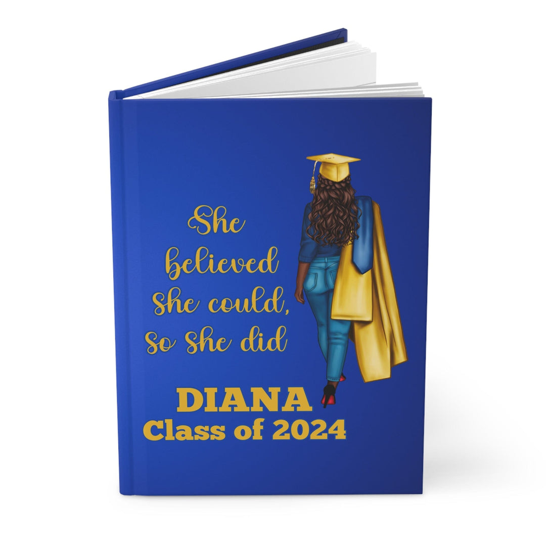 Personalized Blue and Gold Graduation Hardcover Journal