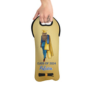 Personalized Blue and Gold Graduation Wine Tote
