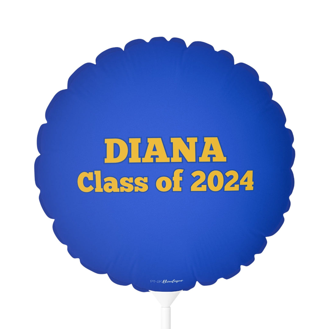 Personalized Blue and Gold Mylar Balloons 11"