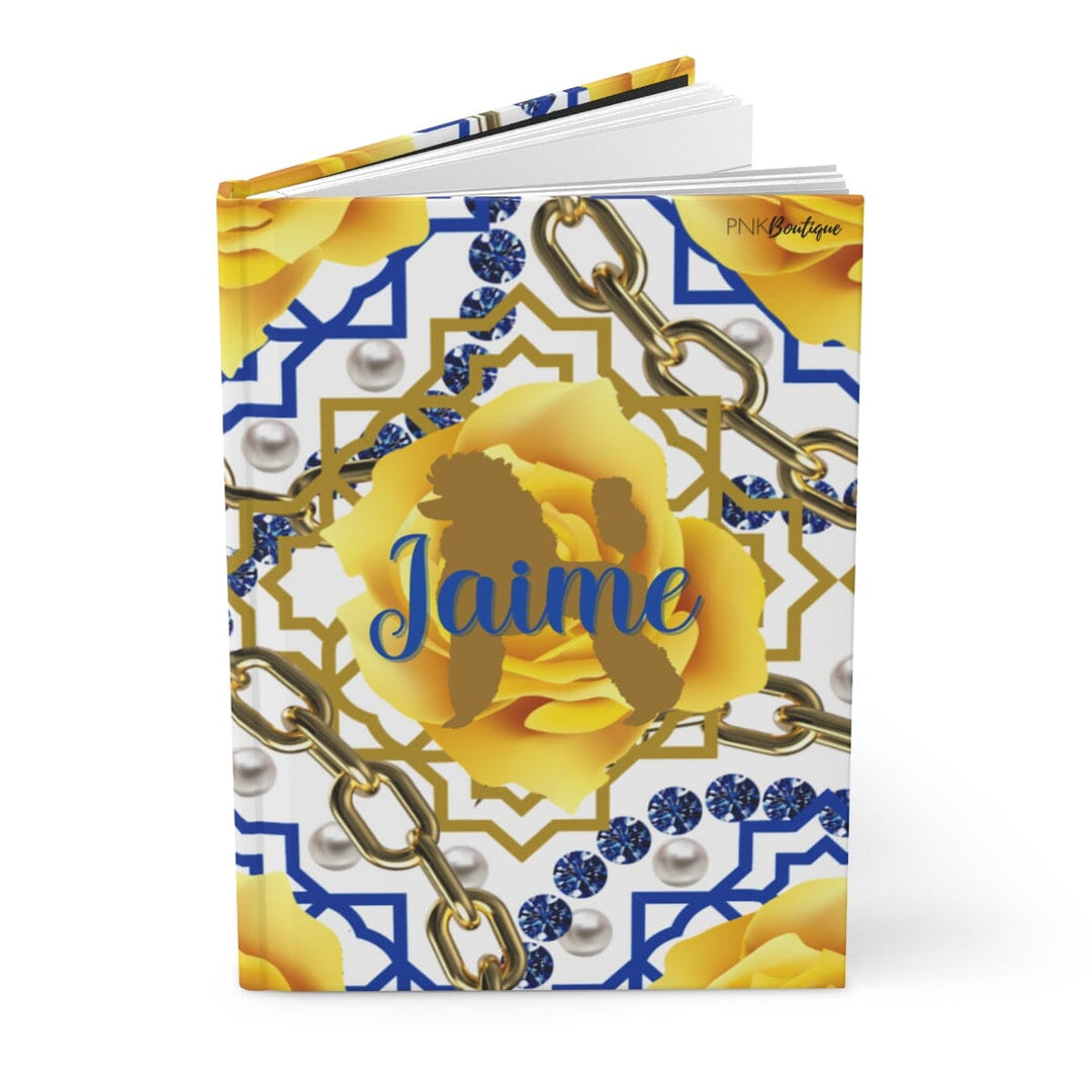 Personalized Blue and Gold Pretty Poodle Journal