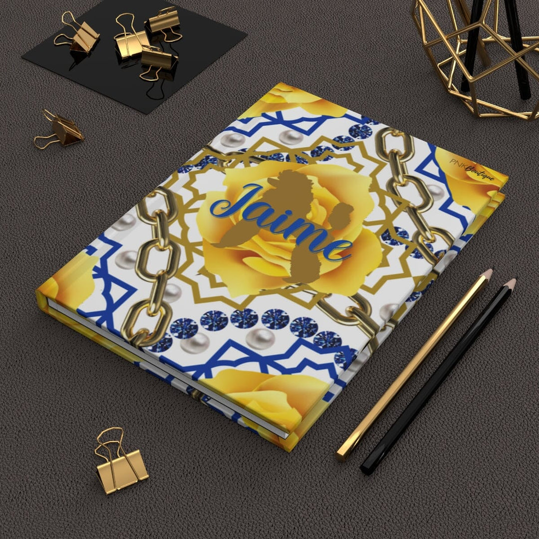 Personalized Blue and Gold Pretty Poodle Journal