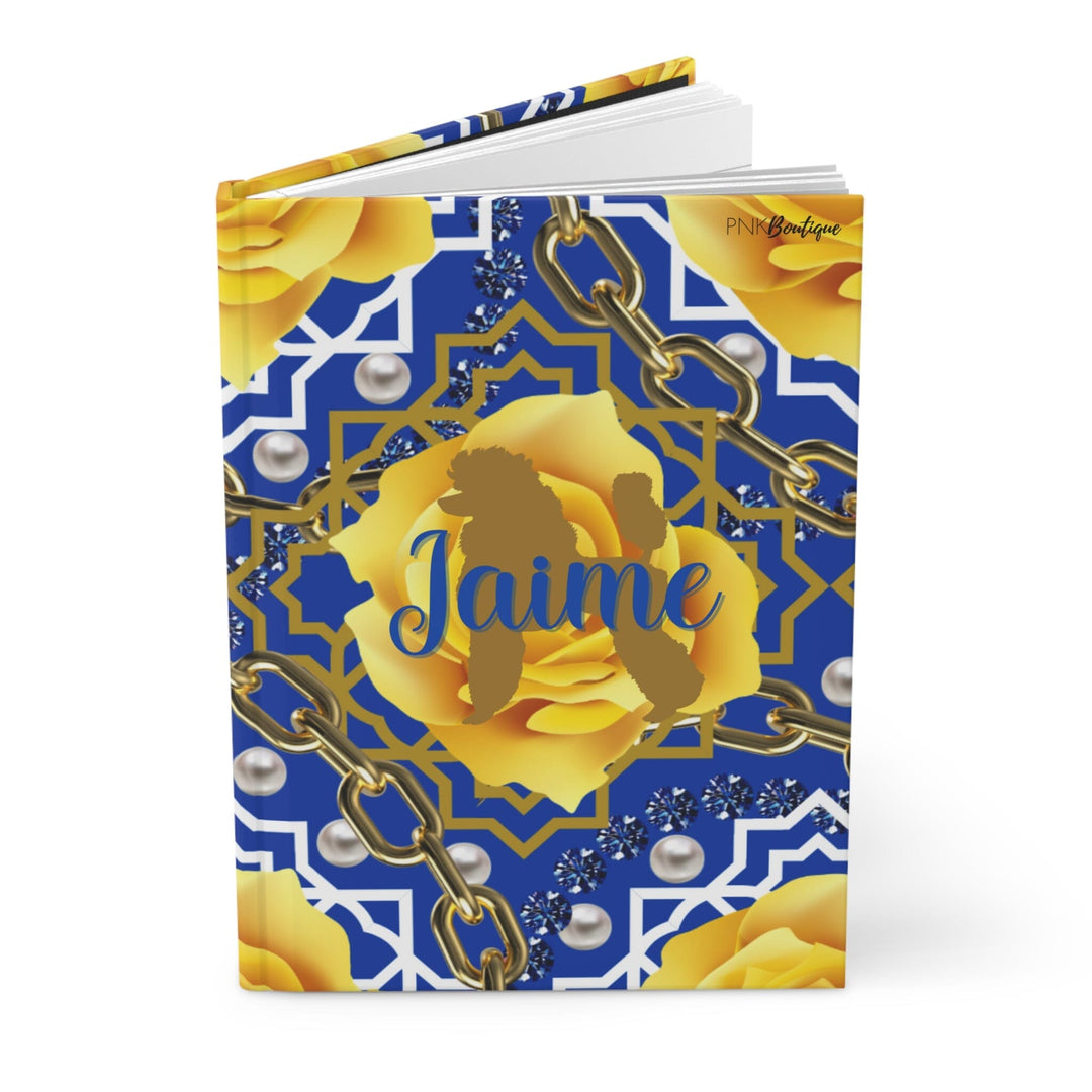 Personalized Blue and Gold Pretty Poodle Journal