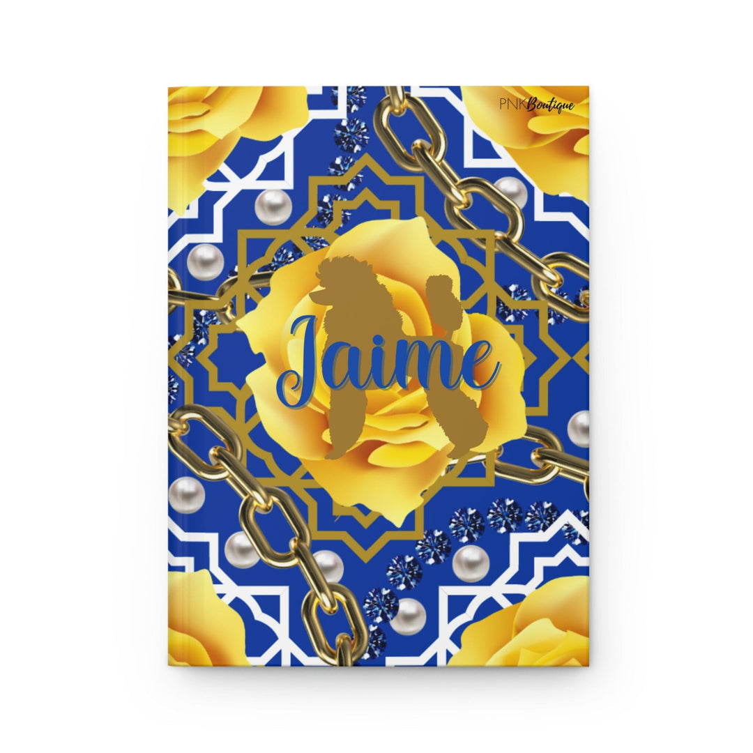 Personalized Blue and Gold Pretty Poodle Journal