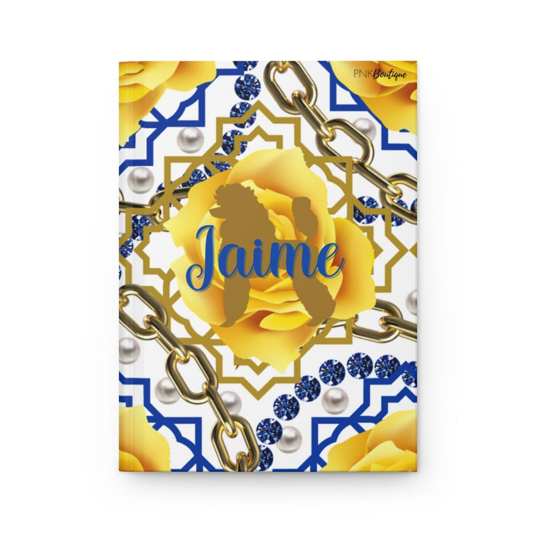 Personalized Blue and Gold Pretty Poodle Journal