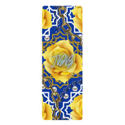 Personalized Blue and Gold Rubber Yoga Mat