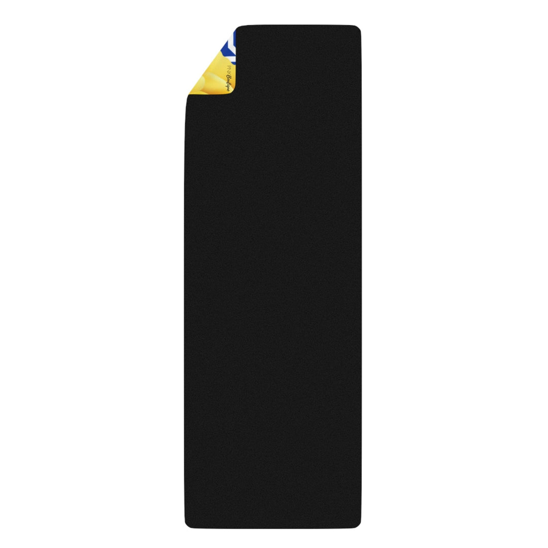 Personalized Blue and Gold Rubber Yoga Mat