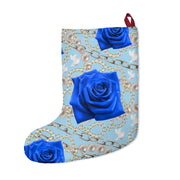 Personalized Blue and White Christmas Stocking
