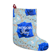 Personalized Blue and White Christmas Stocking