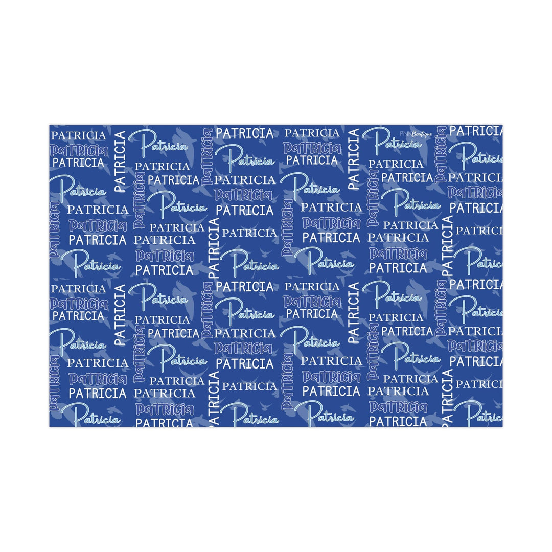 Personalized Blue and White Gift Wrapping Papers