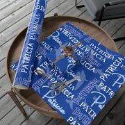 Personalized Blue and White Gift Wrapping Papers