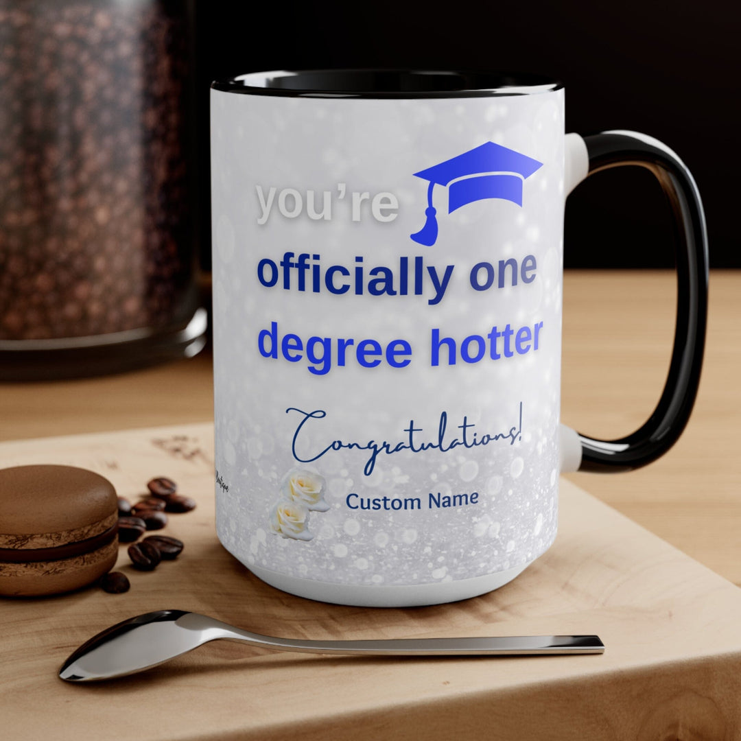 Personalized Blue and White Graduation Coffee Mug