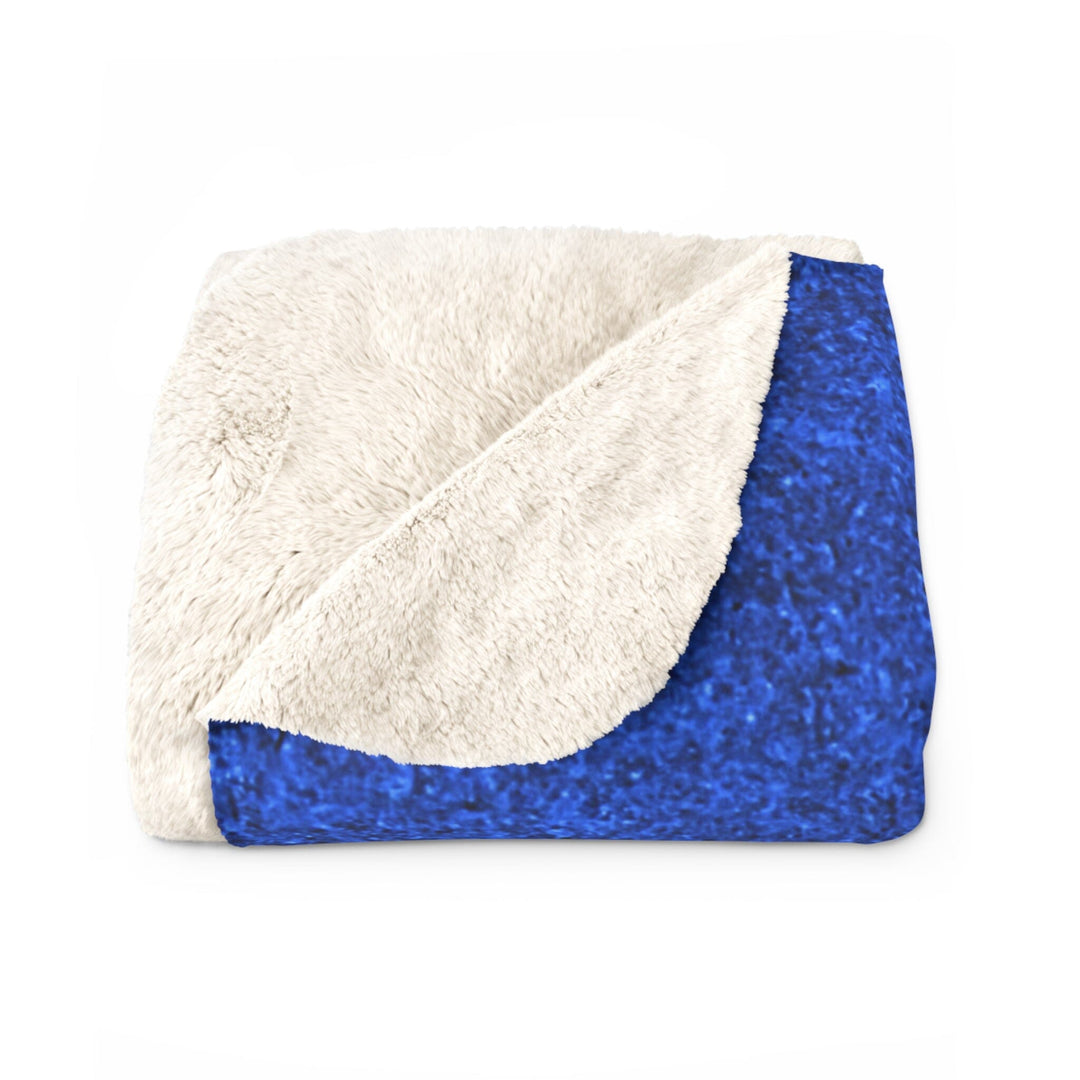 Personalized Blue and White Graduation Sherpa Fleece Blanket