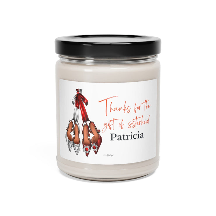 Personalized Gift of Sisterhood Red and White Scented Soy Candle, 9oz