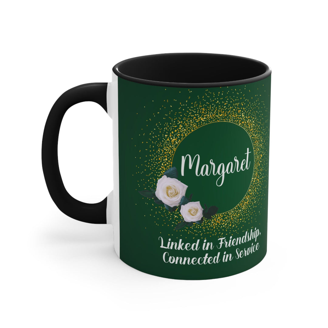 Personalized Gold and White Rose Coffee Mug