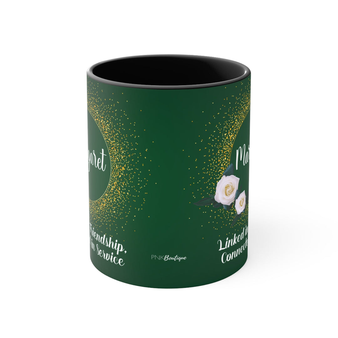 Personalized Gold and White Rose Coffee Mug