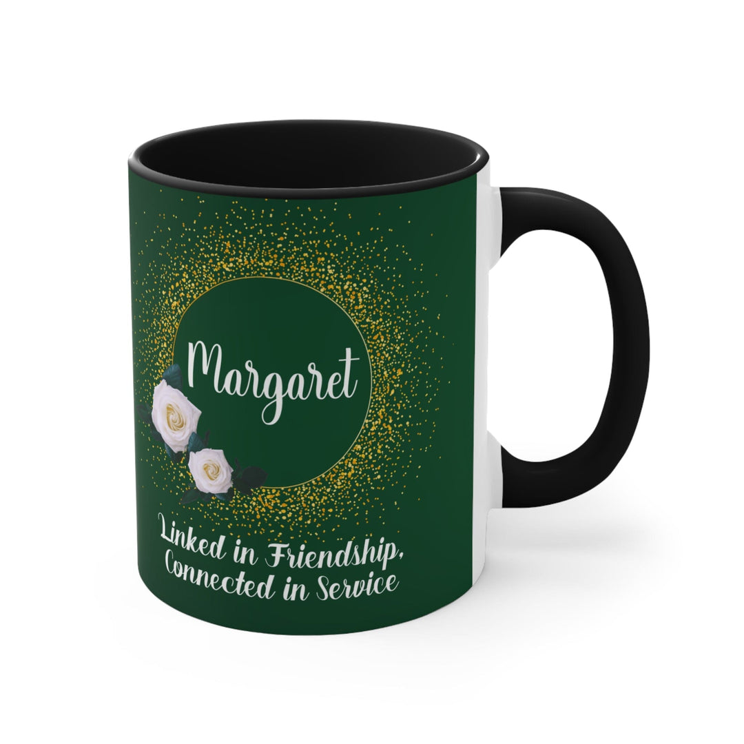 Personalized Gold and White Rose Coffee Mug