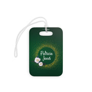Personalized Gold and White Rose Luggage Tag