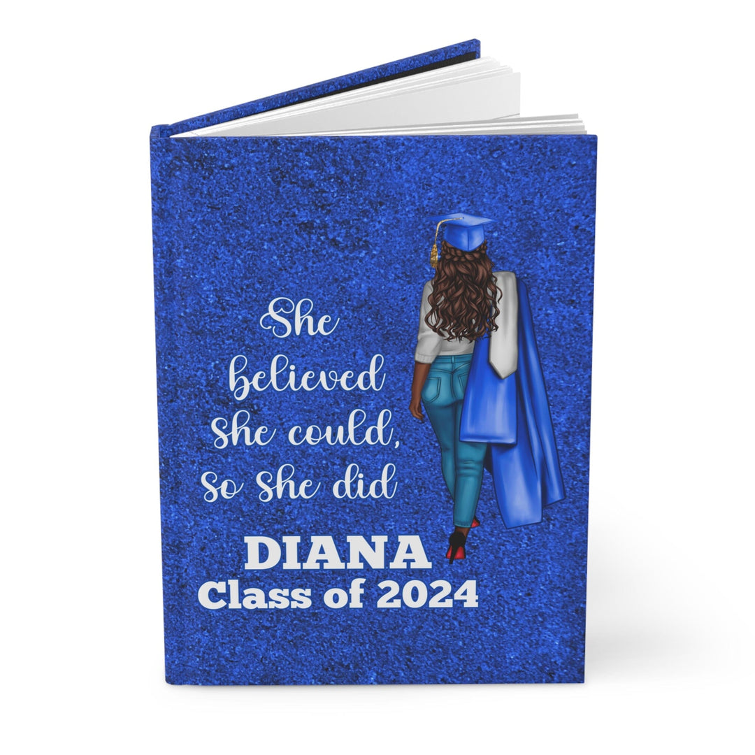 Personalized Graduation Blue and White Hardcover Journal