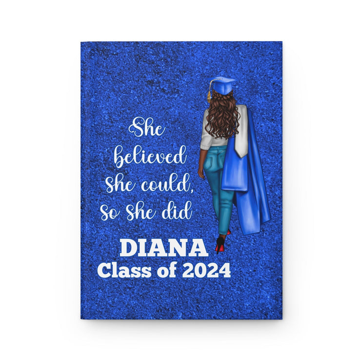 Personalized Graduation Blue and White Hardcover Journal