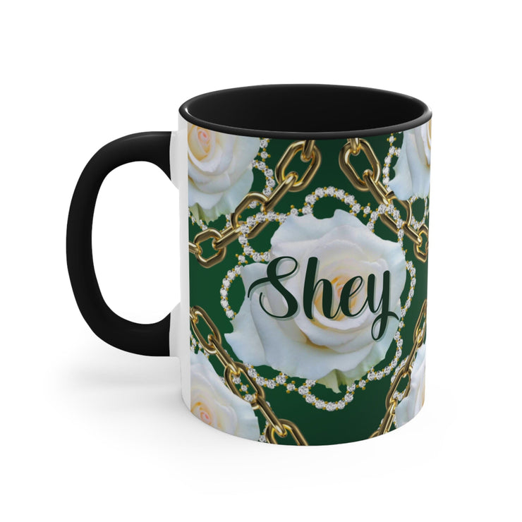 Personalized Green and White Coffee Mug