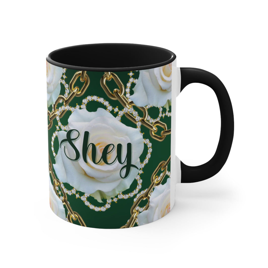 Personalized Green and White Coffee Mug