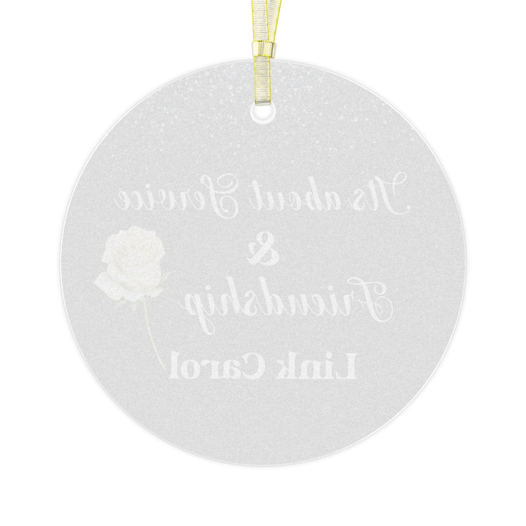 Personalized Green and White Friendship Glass Ornament