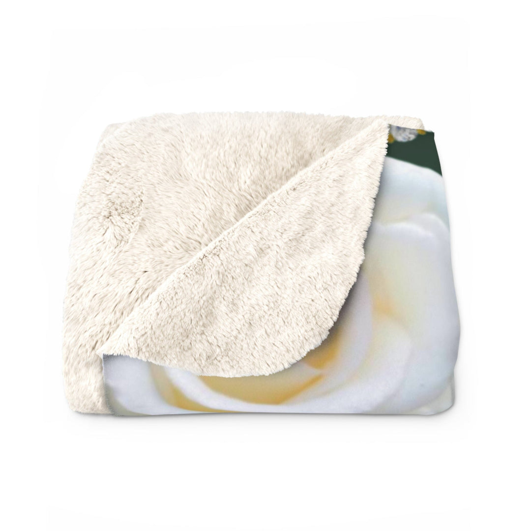 Personalized Green and White Sherpa Fleece Blanket