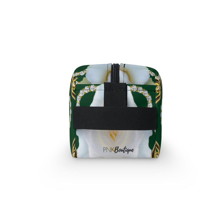 Personalized Green and White Toiletry Bag