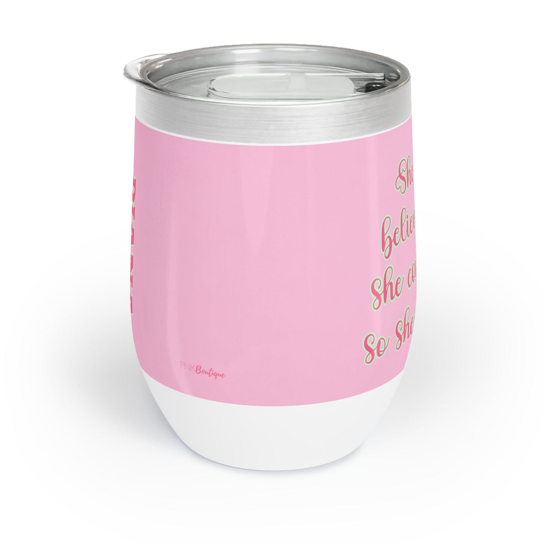 Personalized Pink and Green Graduation Chill Wine Tumbler