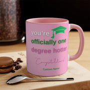 Personalized Pink and Green Graduation Coffee Mug