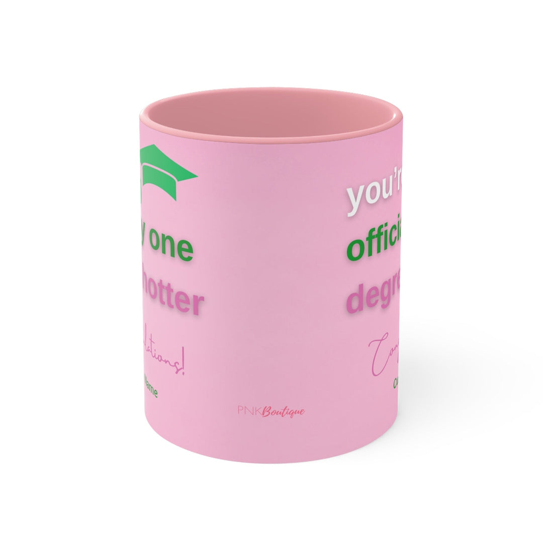 Personalized Pink and Green Graduation Coffee Mug