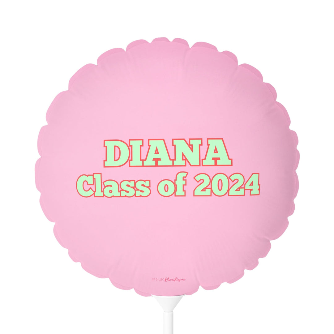 Personalized Pink and Green Graduation Mylar Balloons 11"