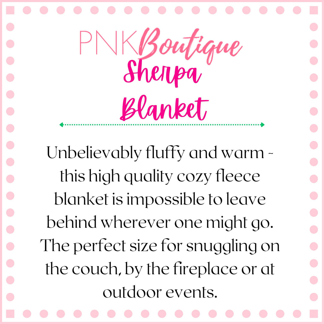 Personalized Pink and Green Graduation Sherpa Fleece Blanket