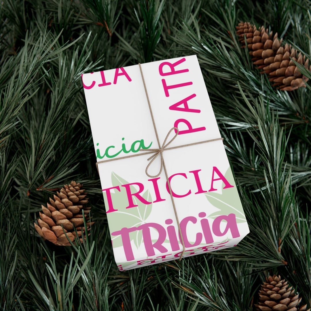 Personalized Pink & Green Wrapping Papers