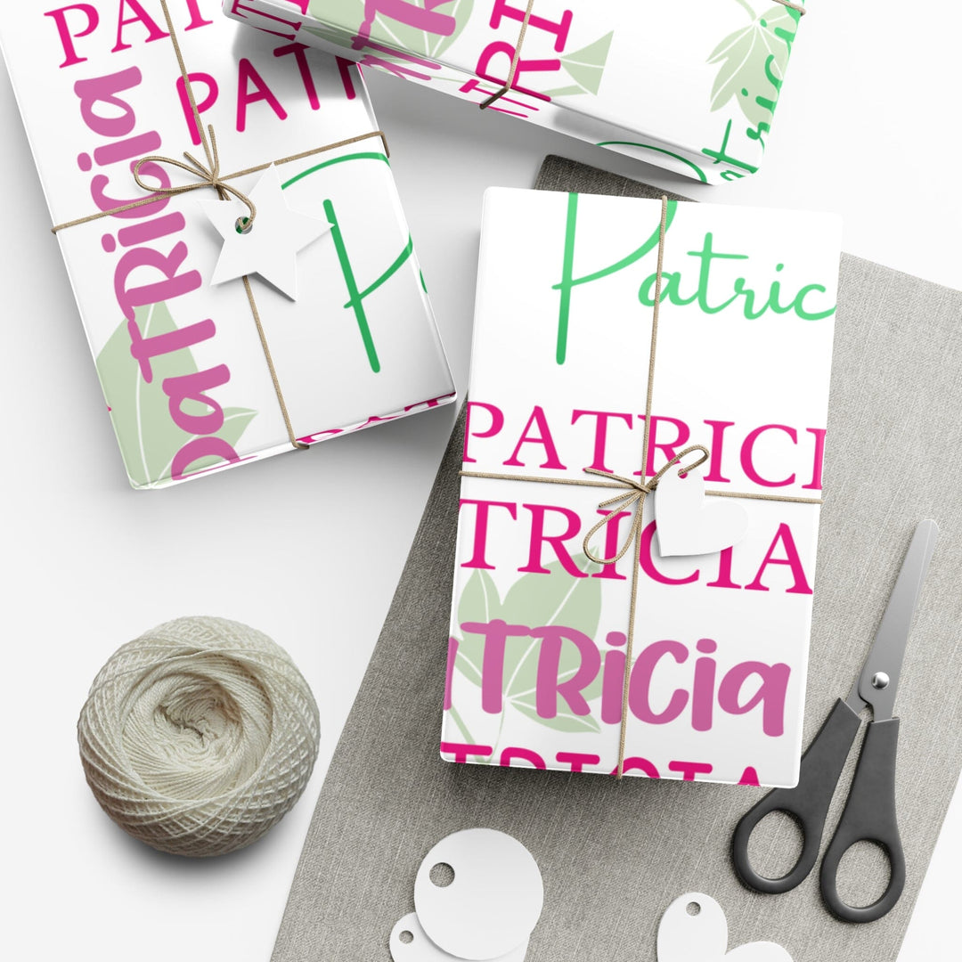 Personalized Pink & Green Wrapping Papers