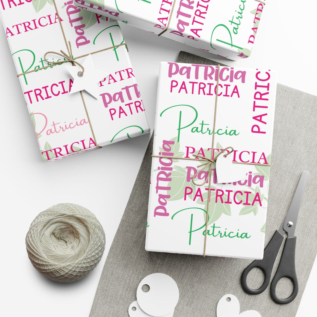 Personalized Pink & Green Wrapping Papers