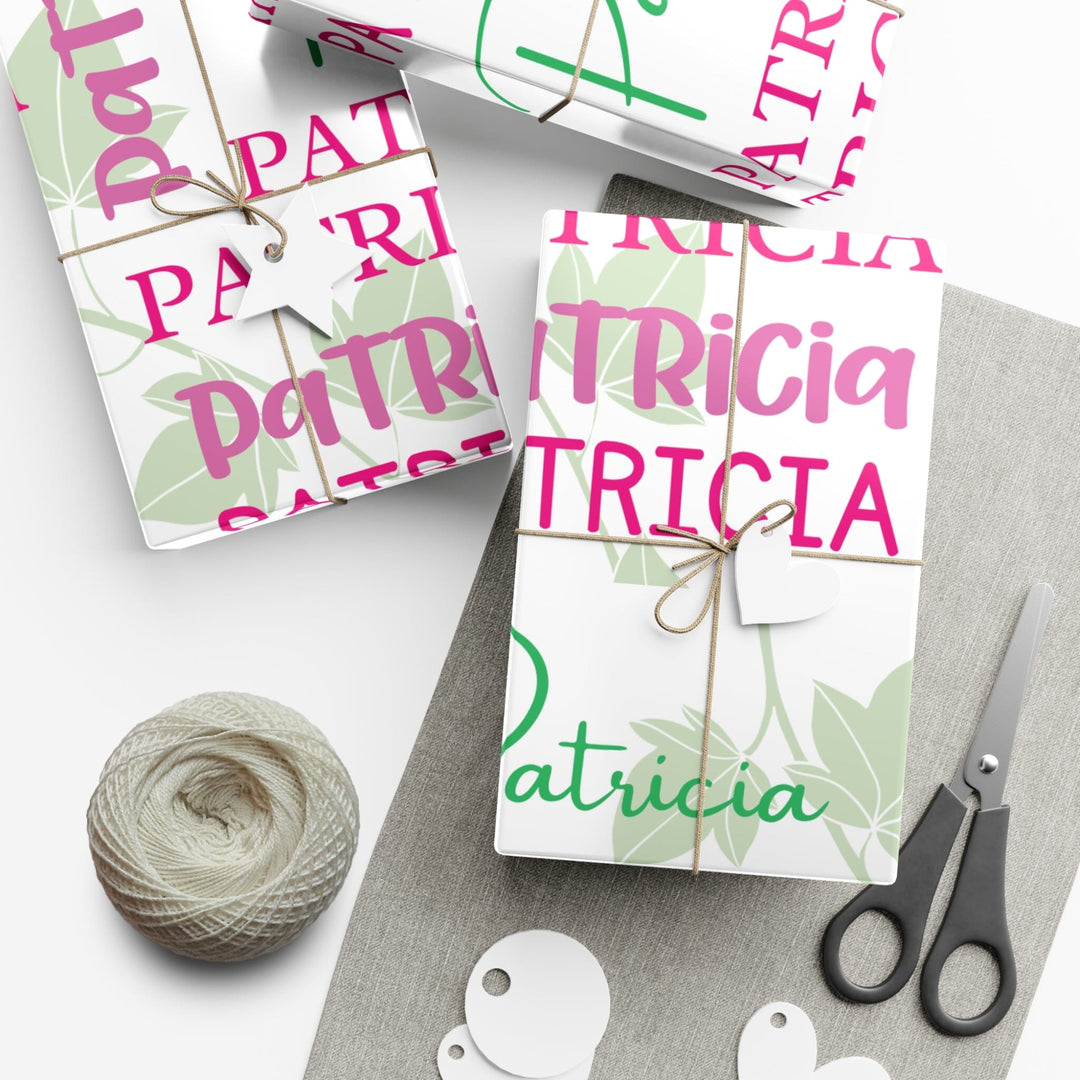 Personalized Pink & Green Wrapping Papers