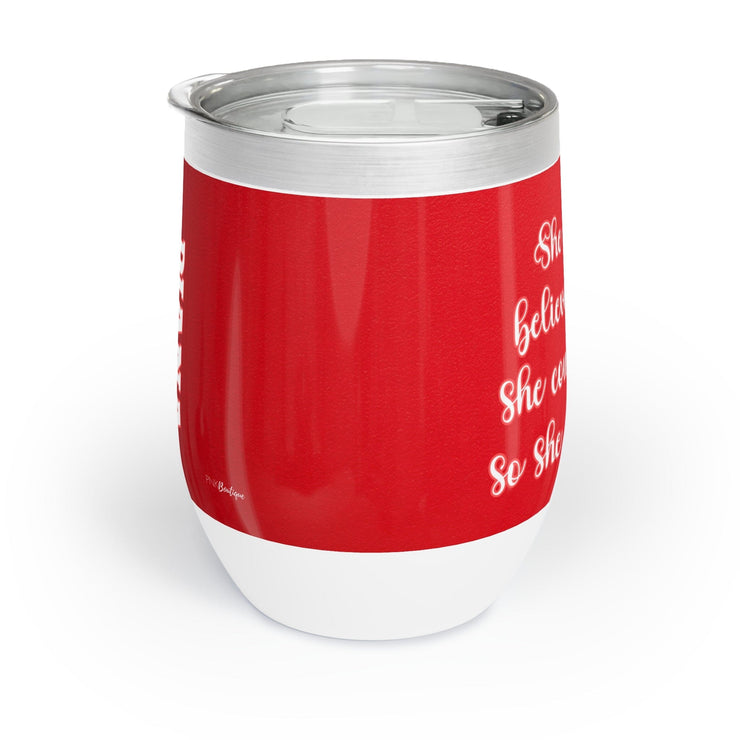 Personalized Red and White Graduation Chill Wine Tumbler