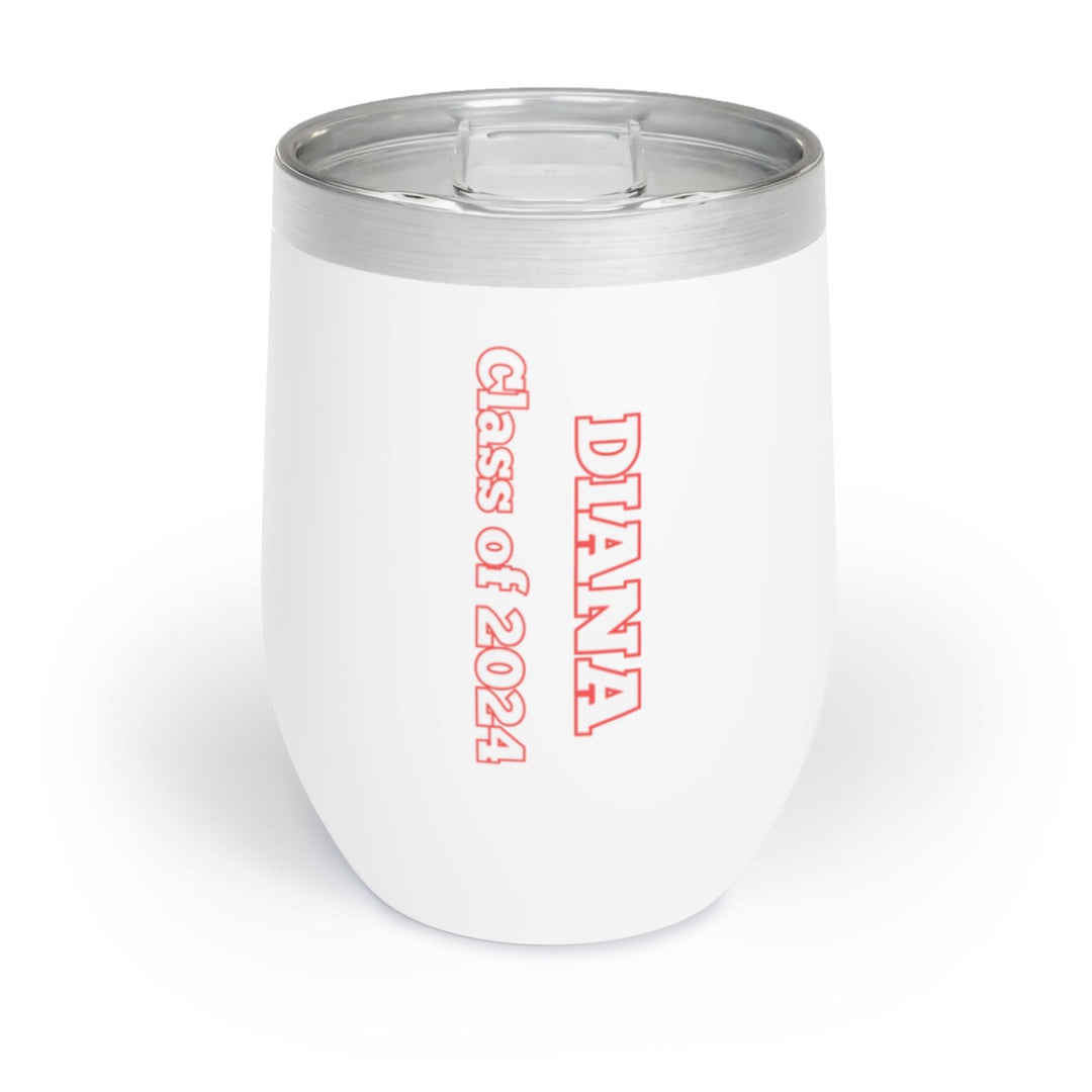 Personalized Red and White Graduation Chill Wine Tumbler