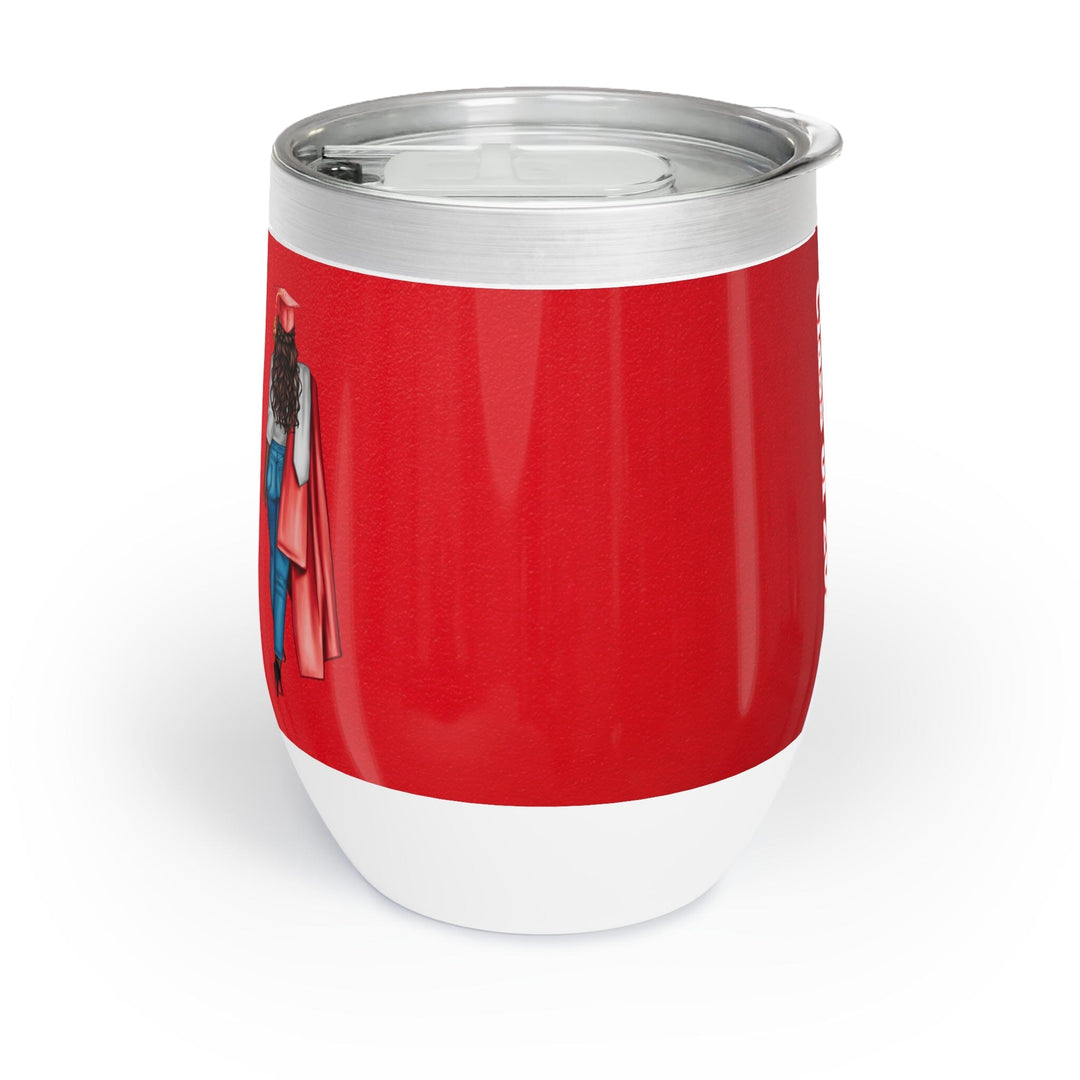 Personalized Red and White Graduation Chill Wine Tumbler