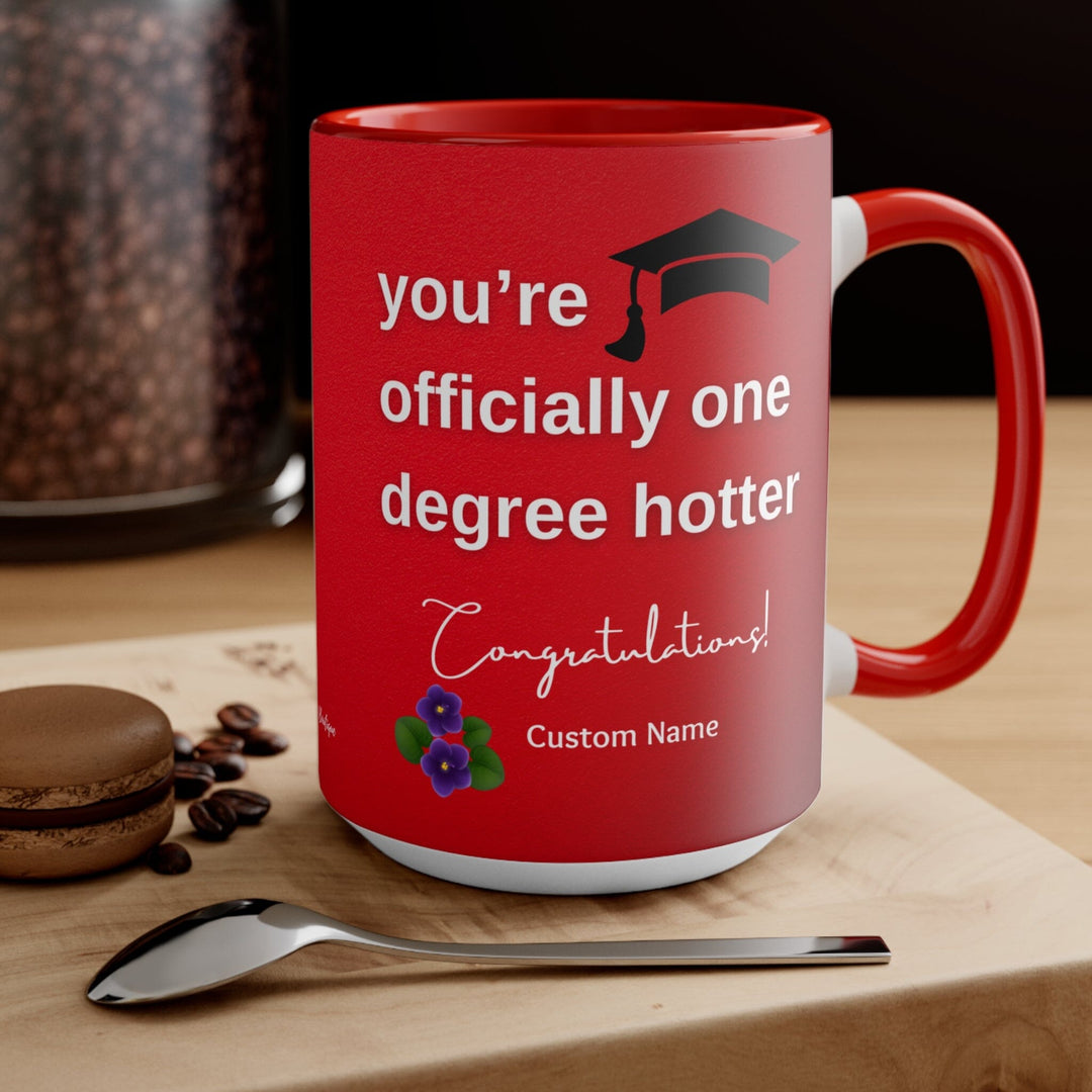 Personalized Red and White Graduation Coffee Mug