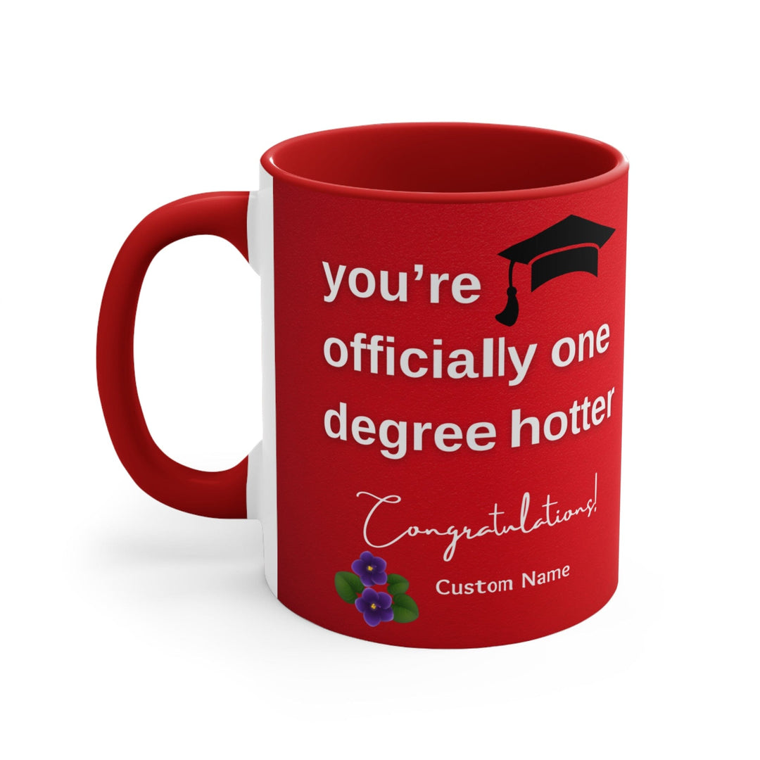 Personalized Red and White Graduation Coffee Mug