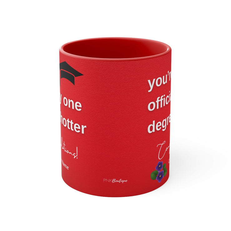 Personalized Red and White Graduation Coffee Mug