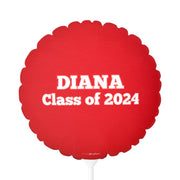 Personalized Red and White Graduation Mylar Balloons 11"